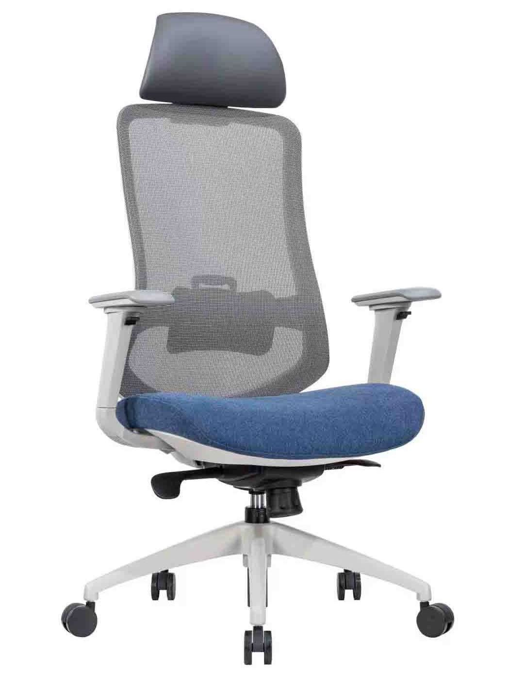 Mesh Computer Chair with Headrest Navy Blue Modern Office chair Forsuitable for office workers