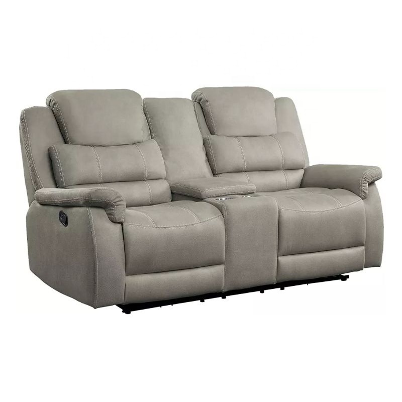 3 Seater Loveseat Tech Fabric 2 Seater Manual Motion Recliner Sofa Set Reclinable With Massage And Heat Function For Living Room