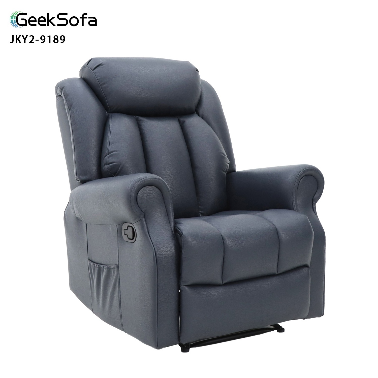 Geeksofa Factory Wholesale Lazy Boy Modern Air Leather Manual Recliner Chair with Rocking and Swivel for Living Room Furniture