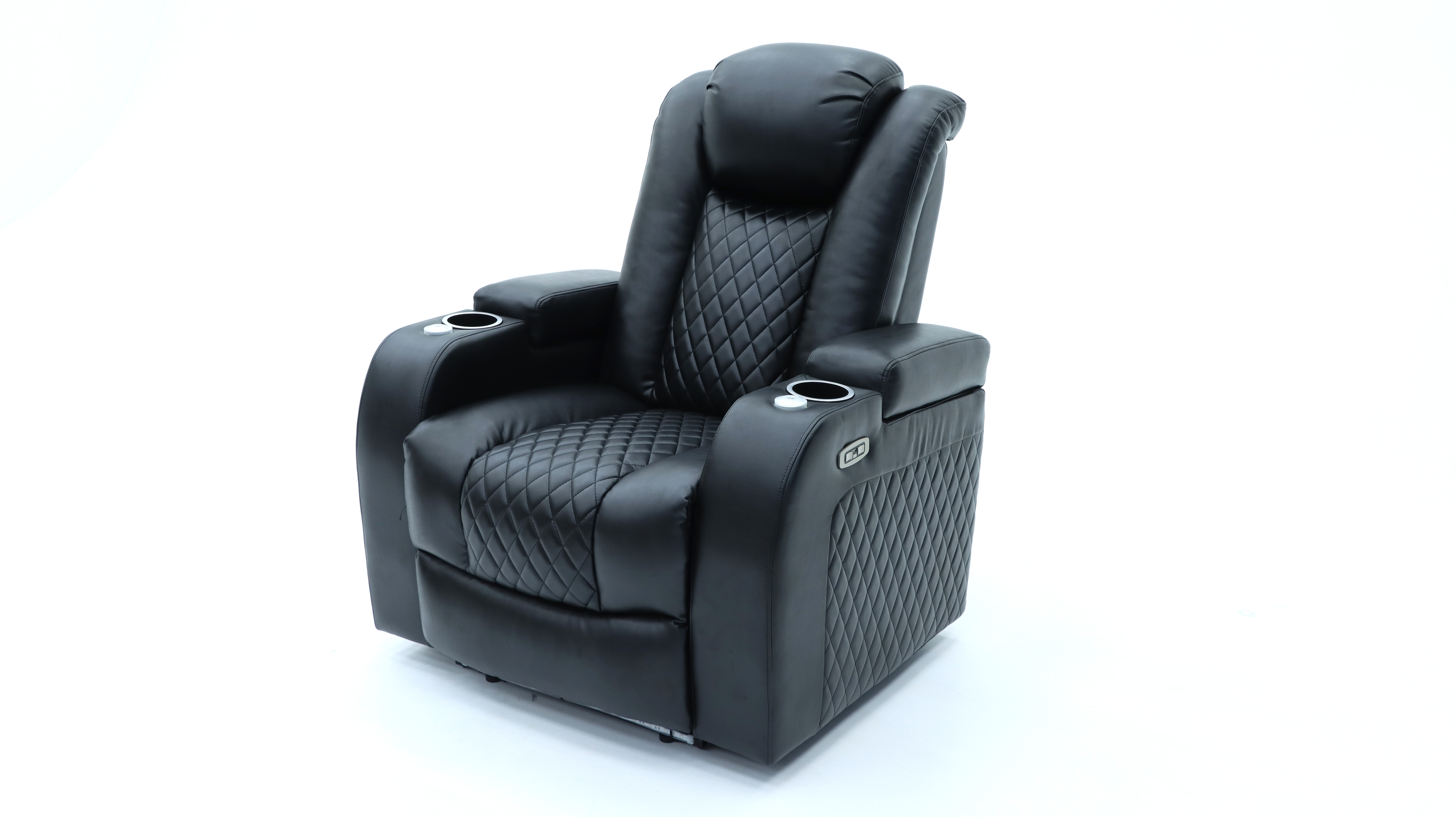 Geeksofa Top Leather Power Electric Home Theater Cinema Recliner Sofa Seating With Cup Holder