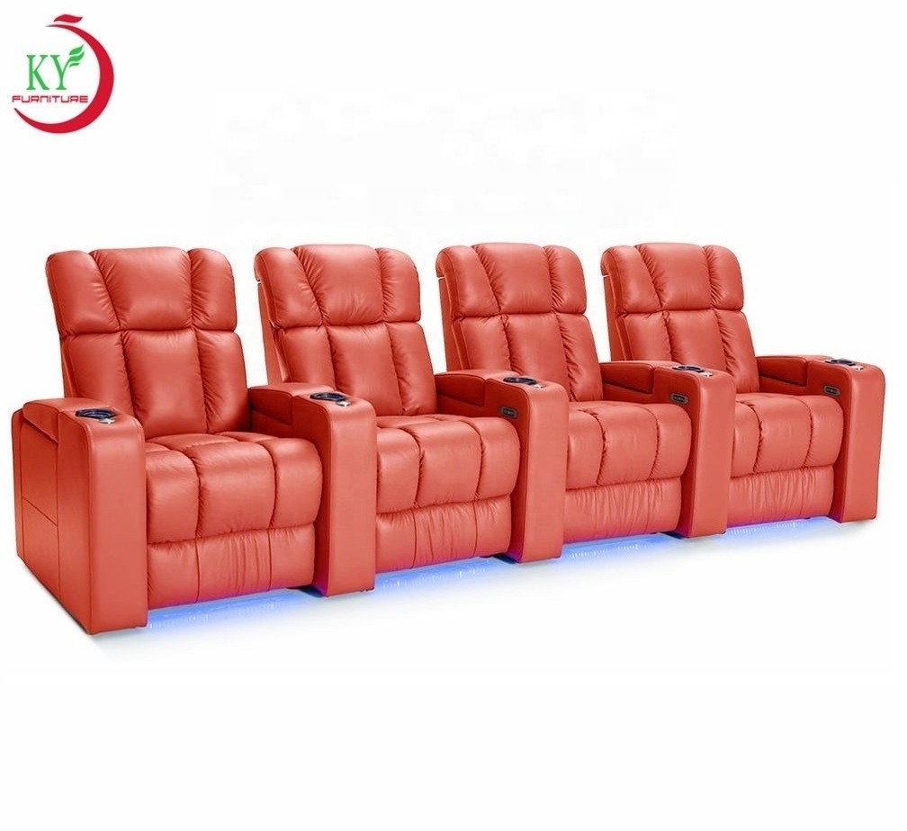 JKY Furniture Theater Cinema Recliner Chair Theater Sofa Modern USB Switch Seat Home Comfortable Leather Commercial Furniture