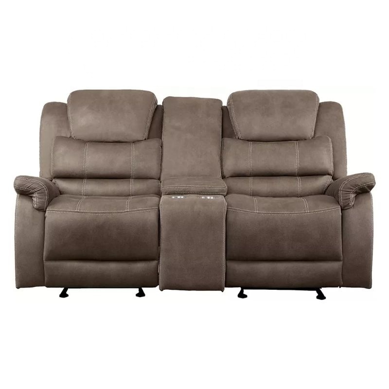 JKY 3 Seater Fabric Loveseat Manual Motion Recliner Sofa Set Reclinable With Massage Function And Cup Holder For Living Room