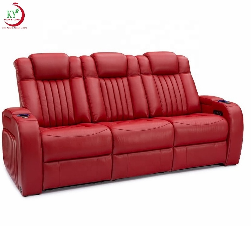 JKY Furniture Comfortable Multifunctional Home Theater Cinema Seating Recliner Sofa Chair with Cup Holder and Tray Table