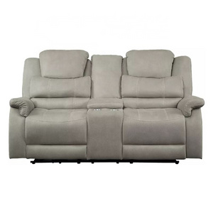 JKY 3 Seater Fabric Loveseat Manual Motion Recliner Sofa Set Reclinable With Massage Function And Cup Holder For Living Room