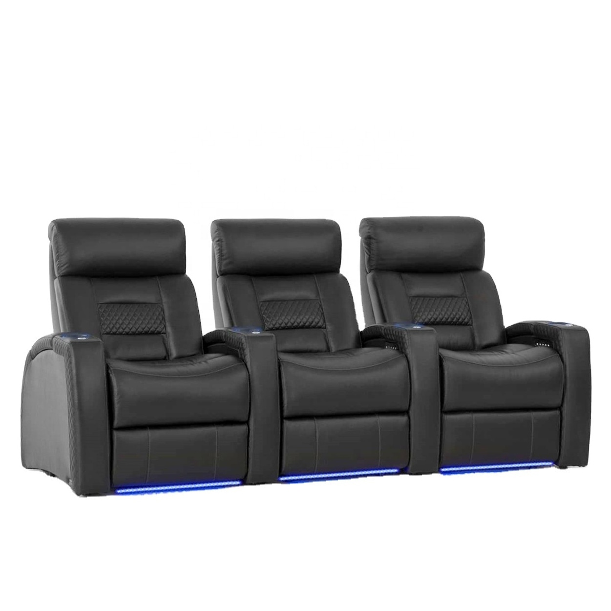 JKY Furniture Single Seat Leather Power Electric Home Theater Cinema Recliner Sofa Seating With Cup Holder And Flod-Down Table