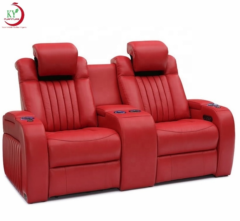 JKY Furniture Comfortable Multifunctional Home Theater Cinema Seating Recliner Sofa Chair with Cup Holder and Tray Table