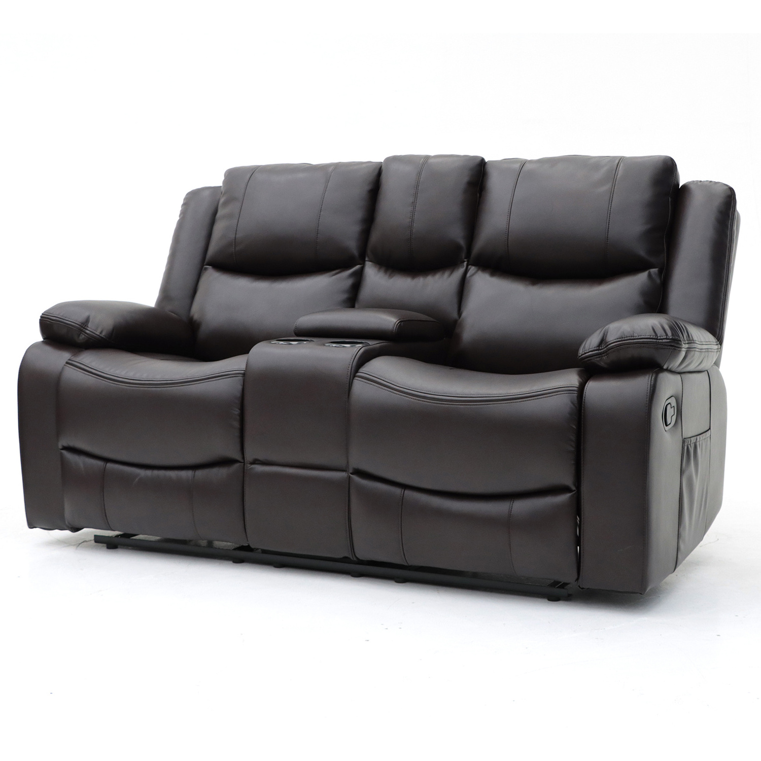 Geeksofa  Modern 3+2 Leather  Manual  Modern Living Room Sofa Sectional  2-Seater With Console Sofa Set For Living Room