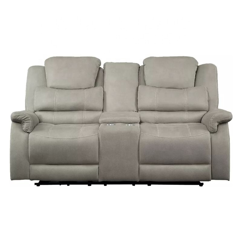 3 Seater Loveseat Tech Fabric 2 Seater Manual Motion Recliner Sofa Set Reclinable With Massage And Heat Function For Living Room