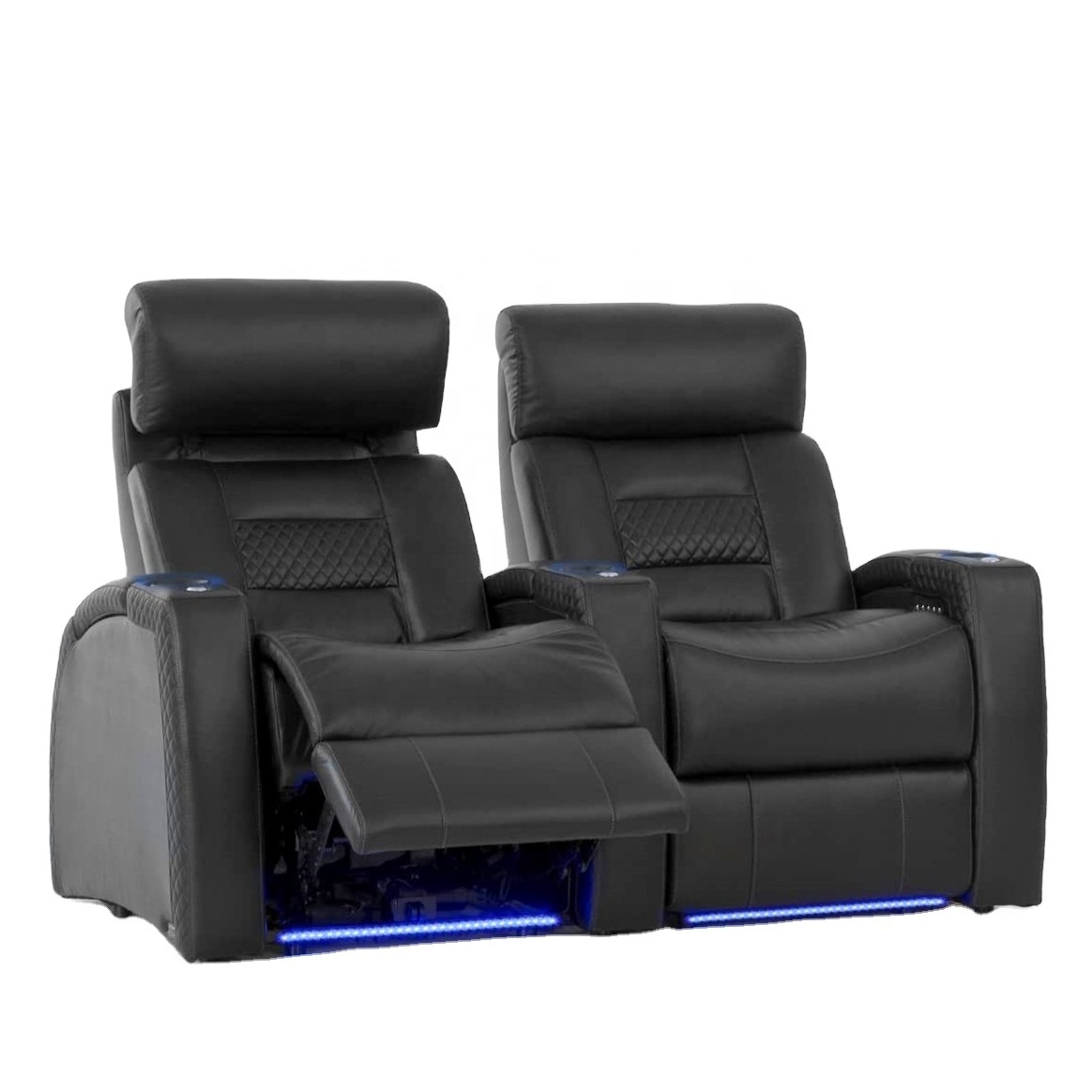 JKY Furniture Single Seat Leather Power Electric Home Theater Cinema Recliner Sofa Seating With Cup Holder And Flod-Down Table