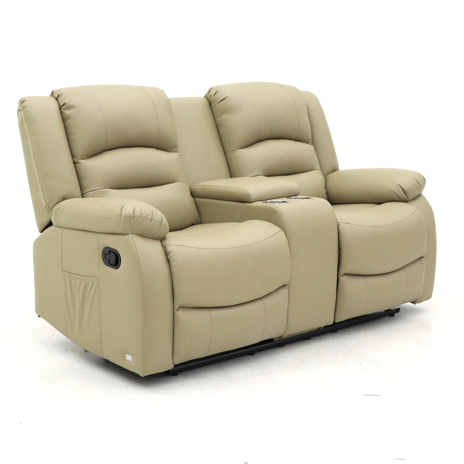 Geeksof Micro Fabric Loveseat Manual Motion Recliner Sofa Set Reclinable With Massage Function And Cup Holder For Living Room