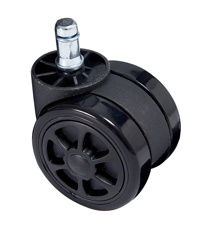 All style Hot Black 60MM Plastic Chair Caster Furniture Pu Castor Wheels For Office Chairs