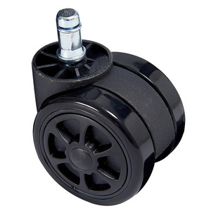 All style Hot Black 60MM Plastic Chair Caster Furniture Pu Castor Wheels For Office Chairs