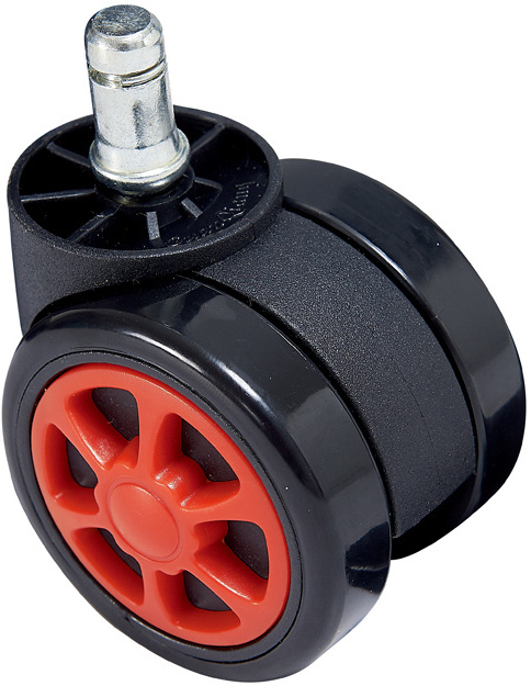 All style Hot Black 60MM Plastic Chair Caster Furniture Pu Castor Wheels For Office Chairs