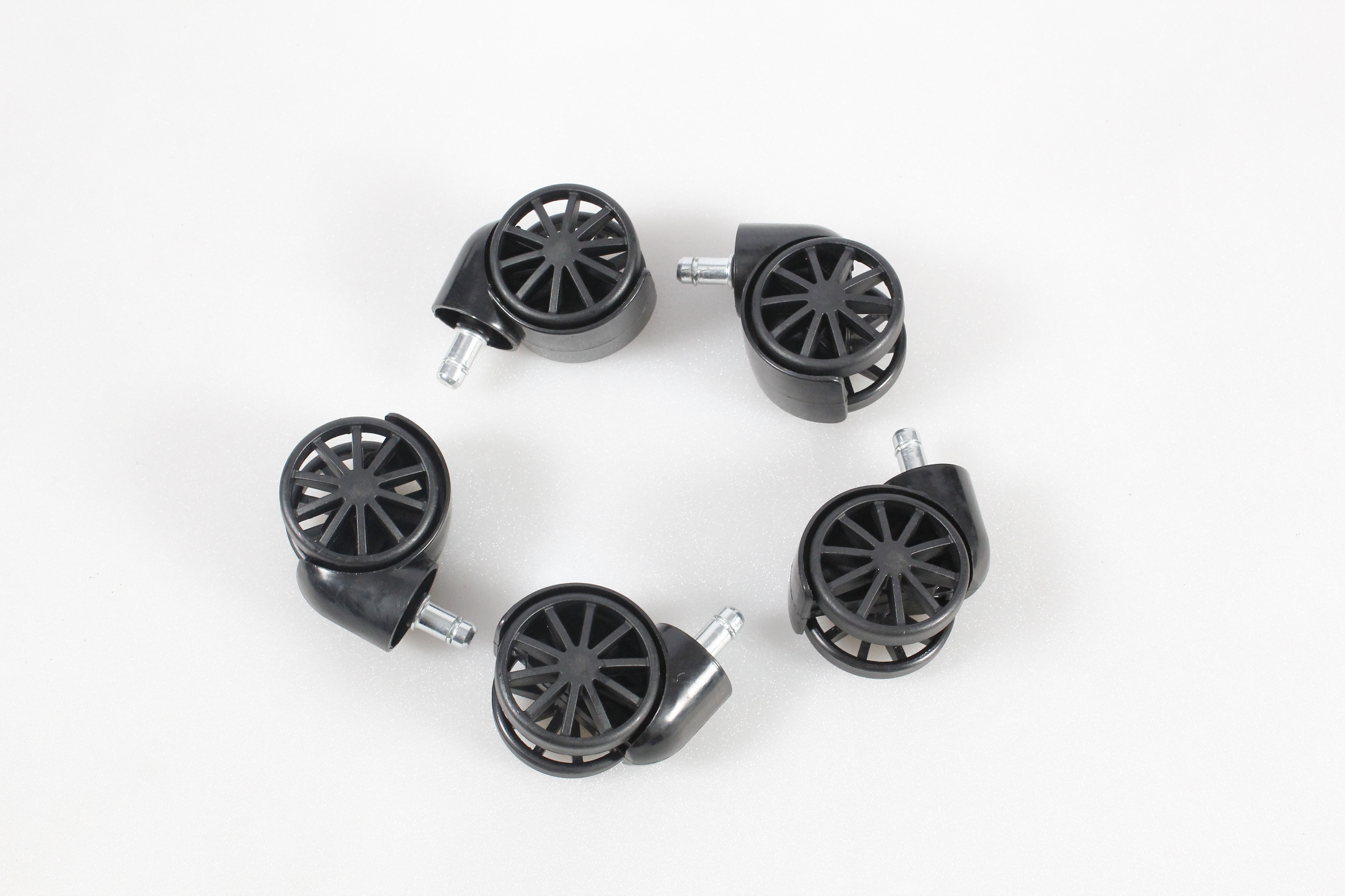 All style Hot Black 60MM Plastic Chair Caster Furniture Nylon Castor Wheels For Office Chairs