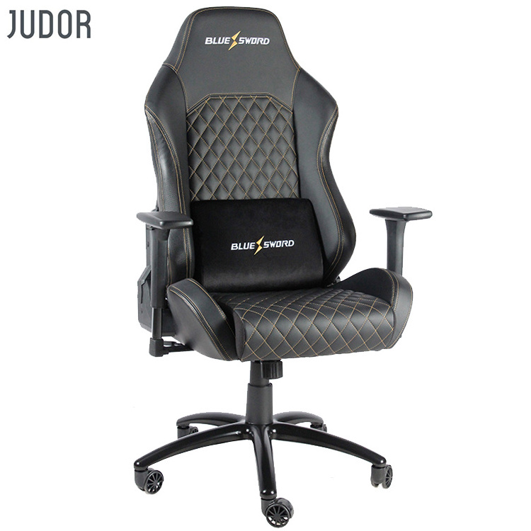 Judor Custom Leather Gaming Chair Racing Swivel Computer Office Chair Parts With Wide Metal Frame