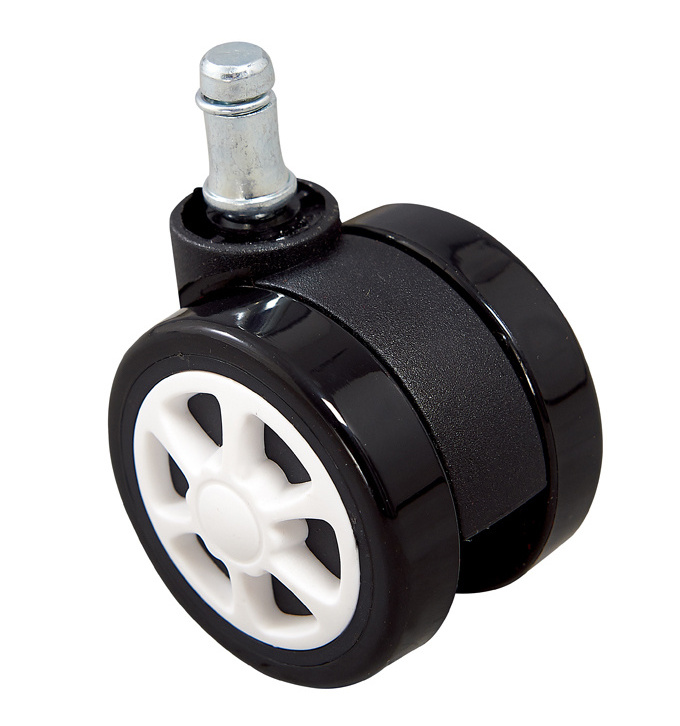 All style Hot Black 60MM Plastic Chair Caster Furniture Pu Castor Wheels For Office Chairs