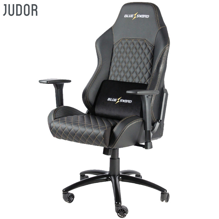 Judor Custom Leather Gaming Chair Racing Swivel Computer Office Chair Parts With Wide Metal Frame