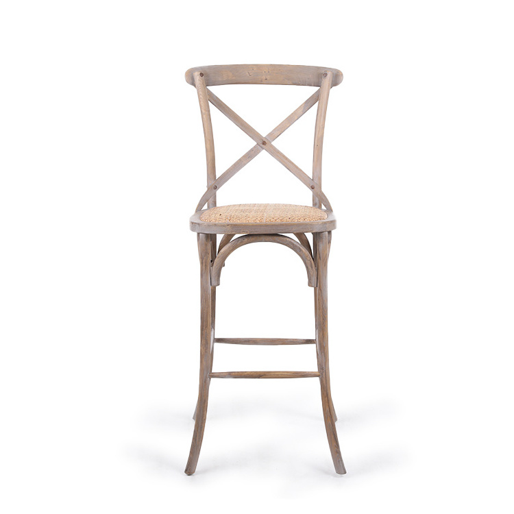 Wholesale Stackable Furniture Restaurant Cheap Durable High Chair Wooden Bar Stools