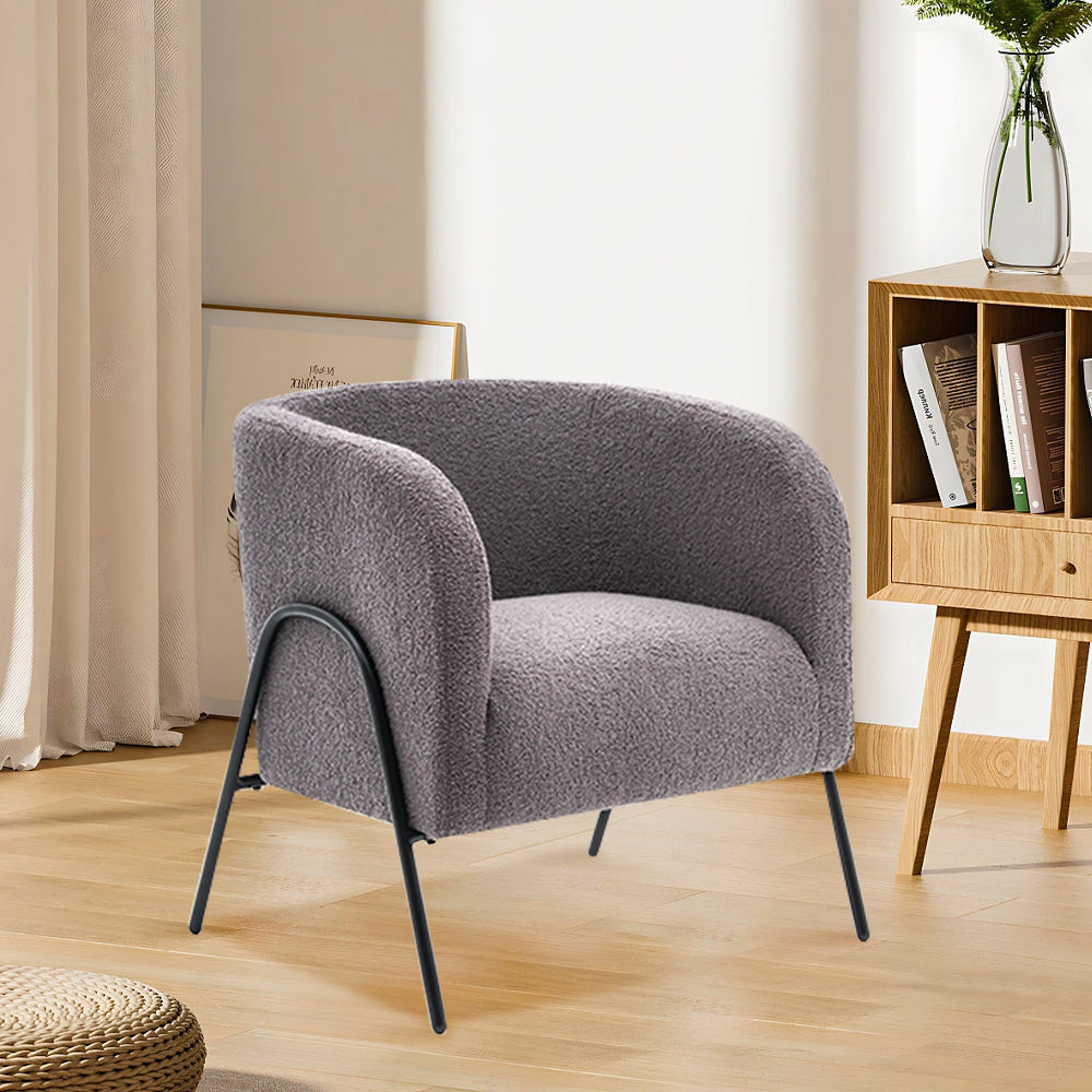 Bedroom Furniture Accent Chair Comfortable Upholstered Nordic Accent Chair With Metal Legs