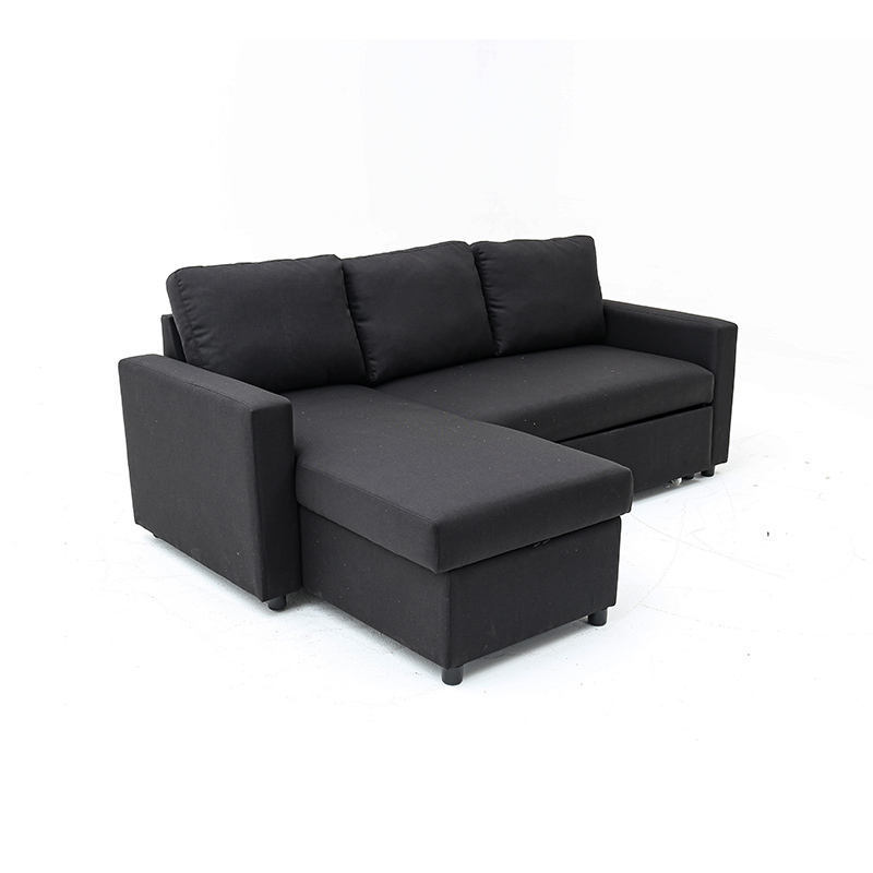 European Style Design Canape Noir Sofa Cama L Shaped Folding Sectional Sofa Bed With Storage