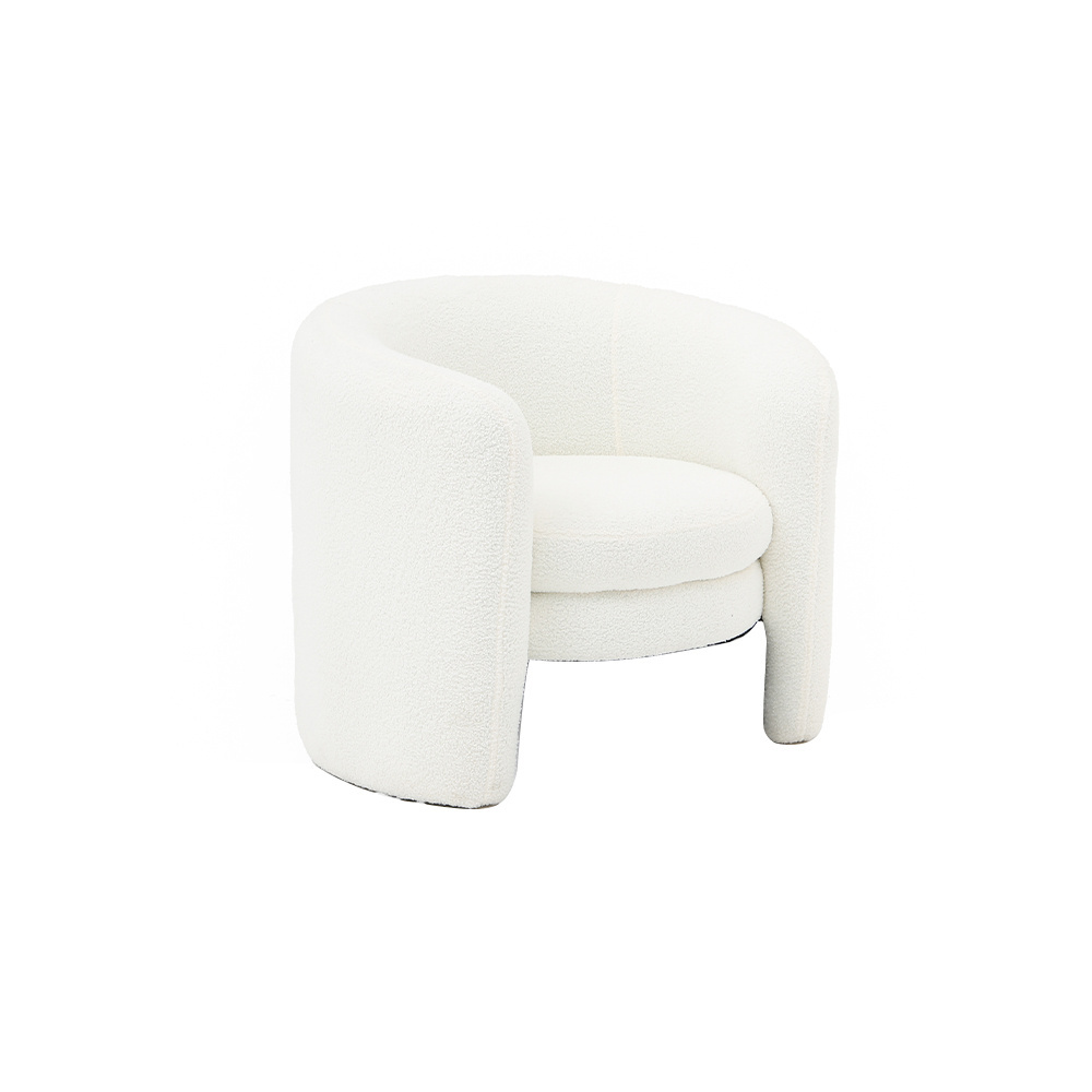 Nordic Modern Lounge Accent Chair Hotel Coffee Barrel White Accent Chair