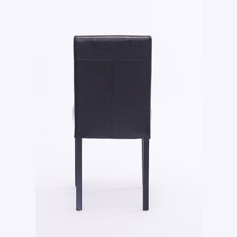 Modern Dining Room Furniture Black Leather Upholstered Dining Chair With Wood Legs