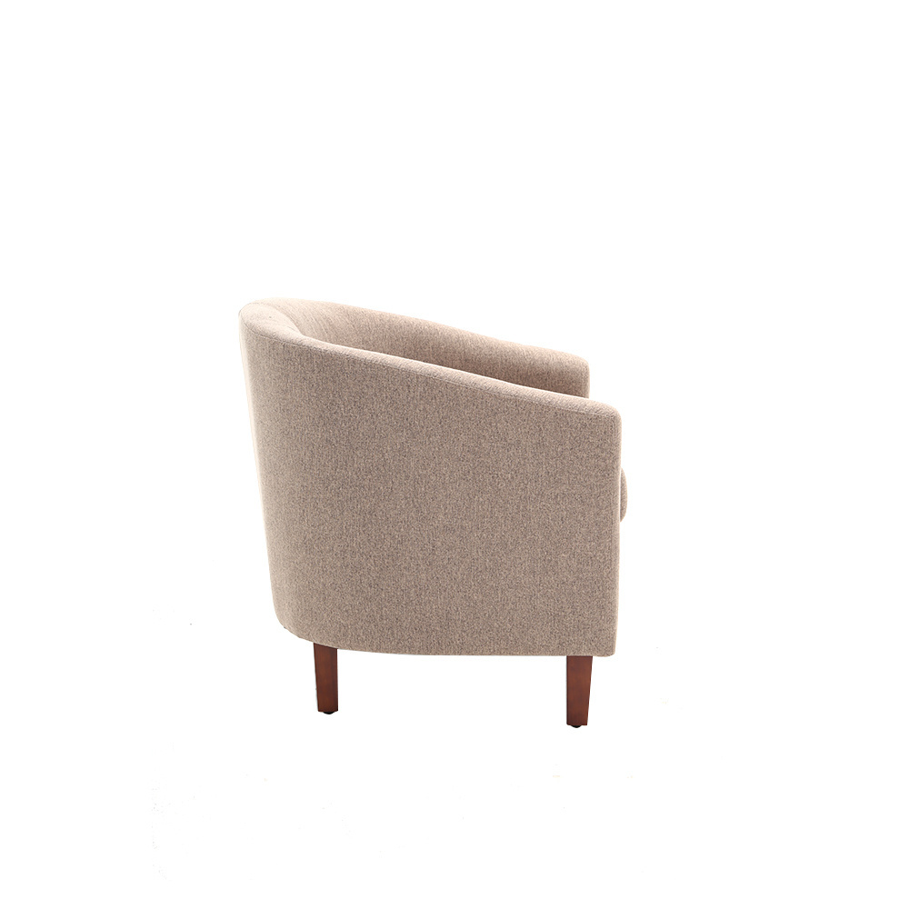 Modern Accent Chair Round Barrel Chairs Comfy Upholstered Armchair Single Sofa Chair For Living Room