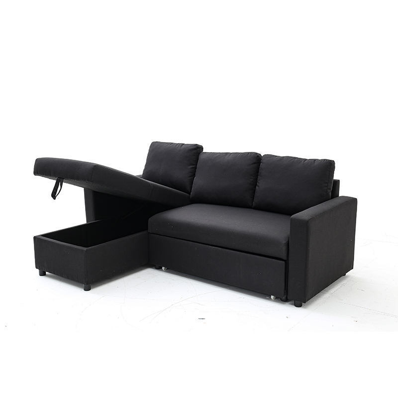 European Style Design Canape Noir Sofa Cama L Shaped Folding Sectional Sofa Bed With Storage