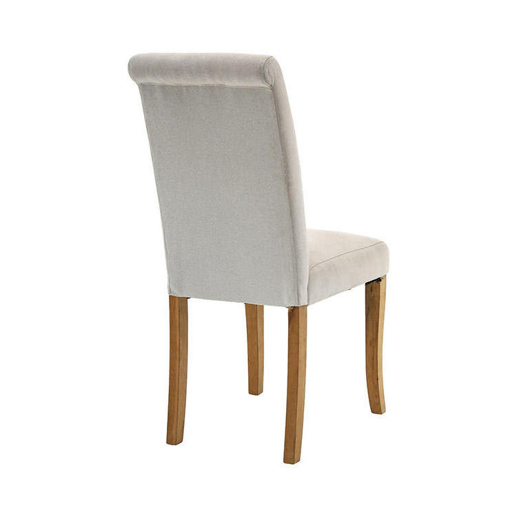 Modern Design Tufted Dine Chair Fabric High Back Upholstered Beige Dining Chair With Adjustable Anti-Slip Foot Pads