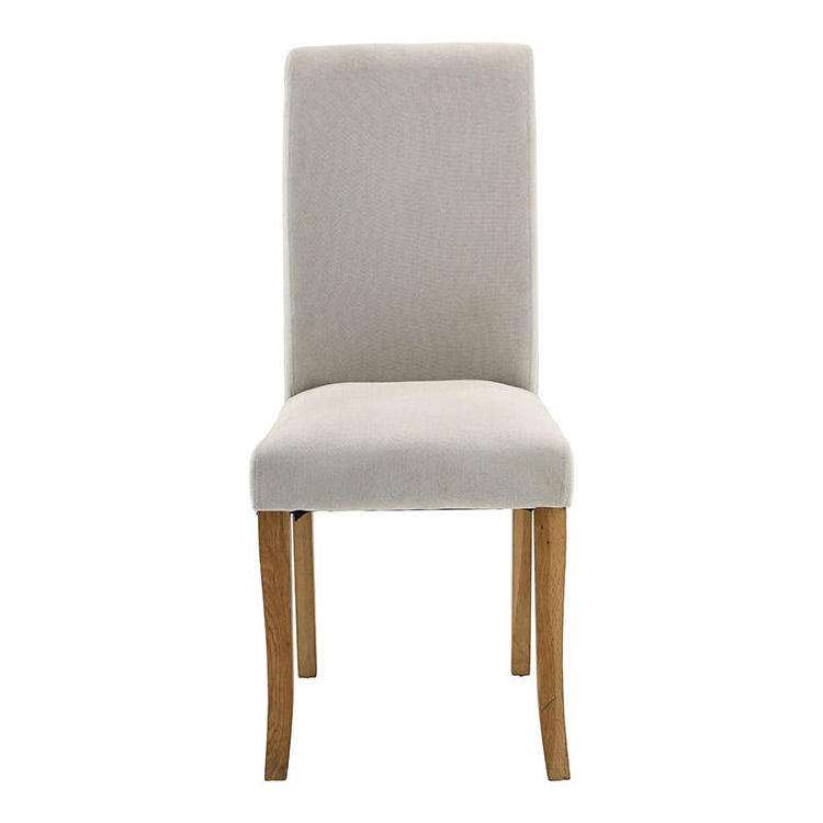 Modern Design Tufted Dine Chair Fabric High Back Upholstered Beige Dining Chair With Adjustable Anti-Slip Foot Pads