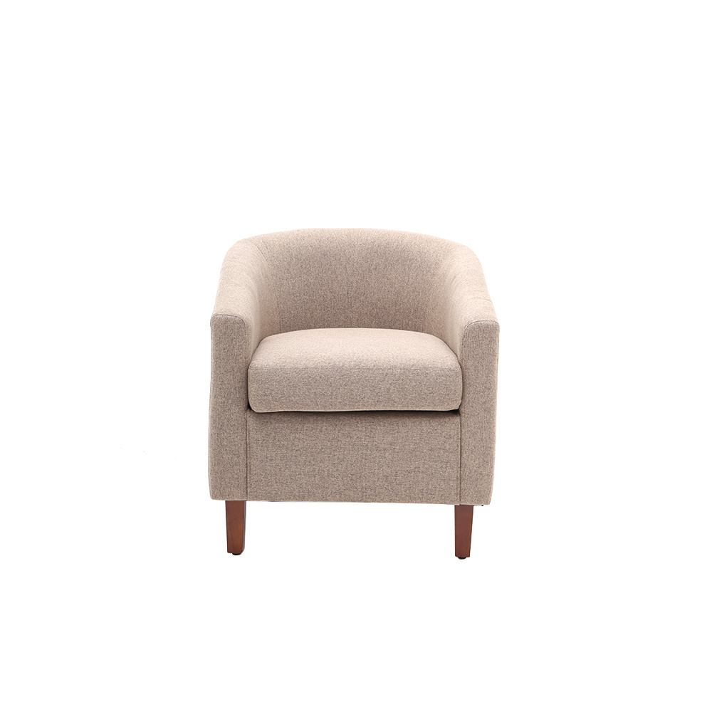 Modern Accent Chair Round Barrel Chairs Comfy Upholstered Armchair Single Sofa Chair For Living Room