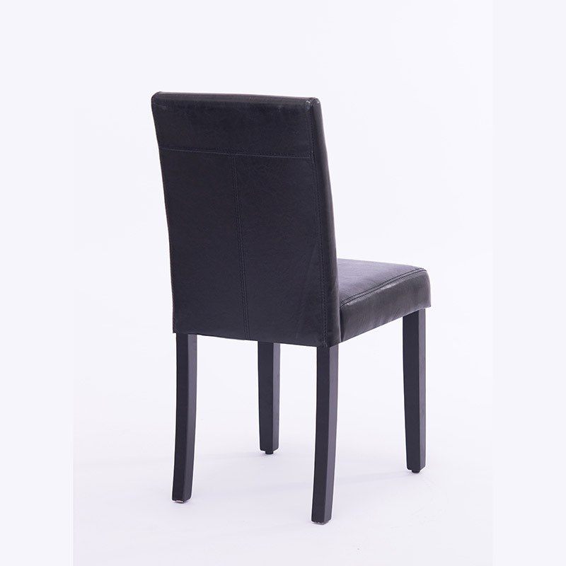 Modern Dining Room Furniture Black Leather Upholstered Dining Chair With Wood Legs