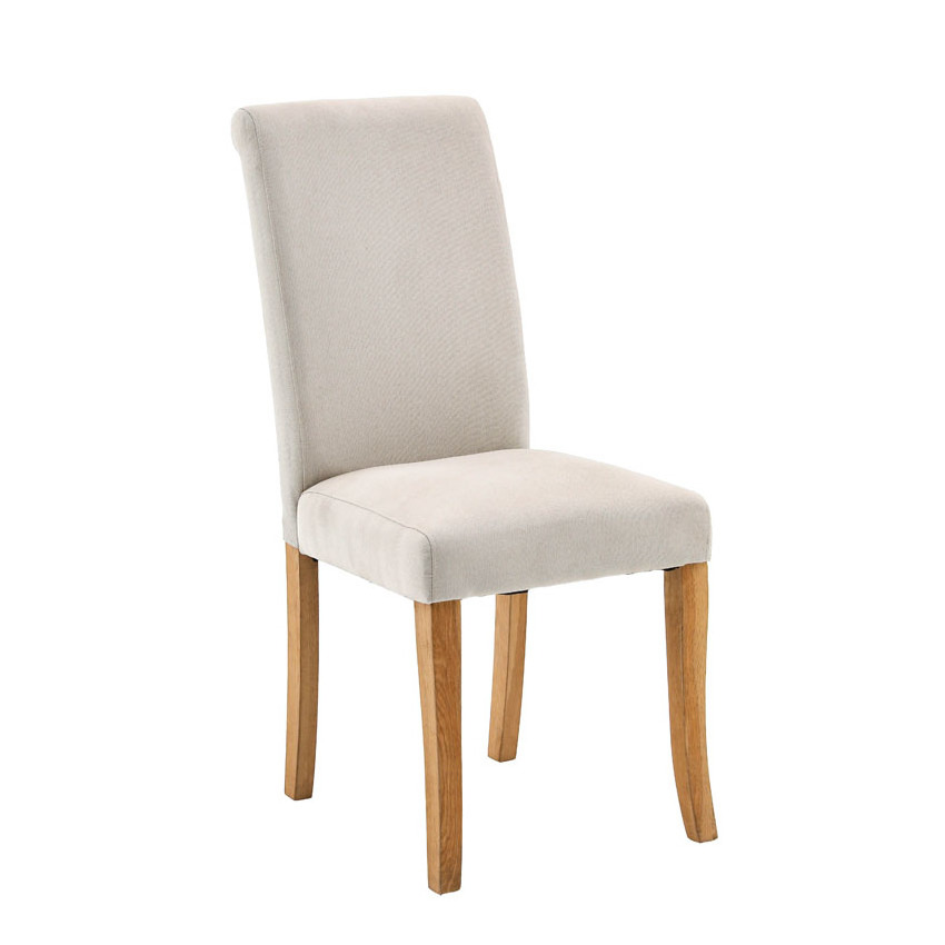 Modern Design Tufted Dine Chair Fabric High Back Upholstered Beige Dining Chair With Adjustable Anti-Slip Foot Pads