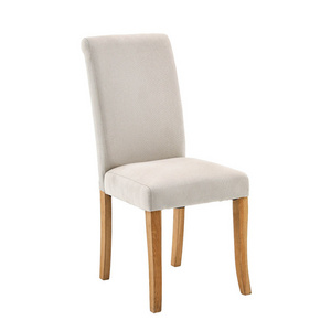 Modern Design Tufted Dine Chair Fabric High Back Upholstered Beige Dining Chair With Adjustable Anti-Slip Foot Pads