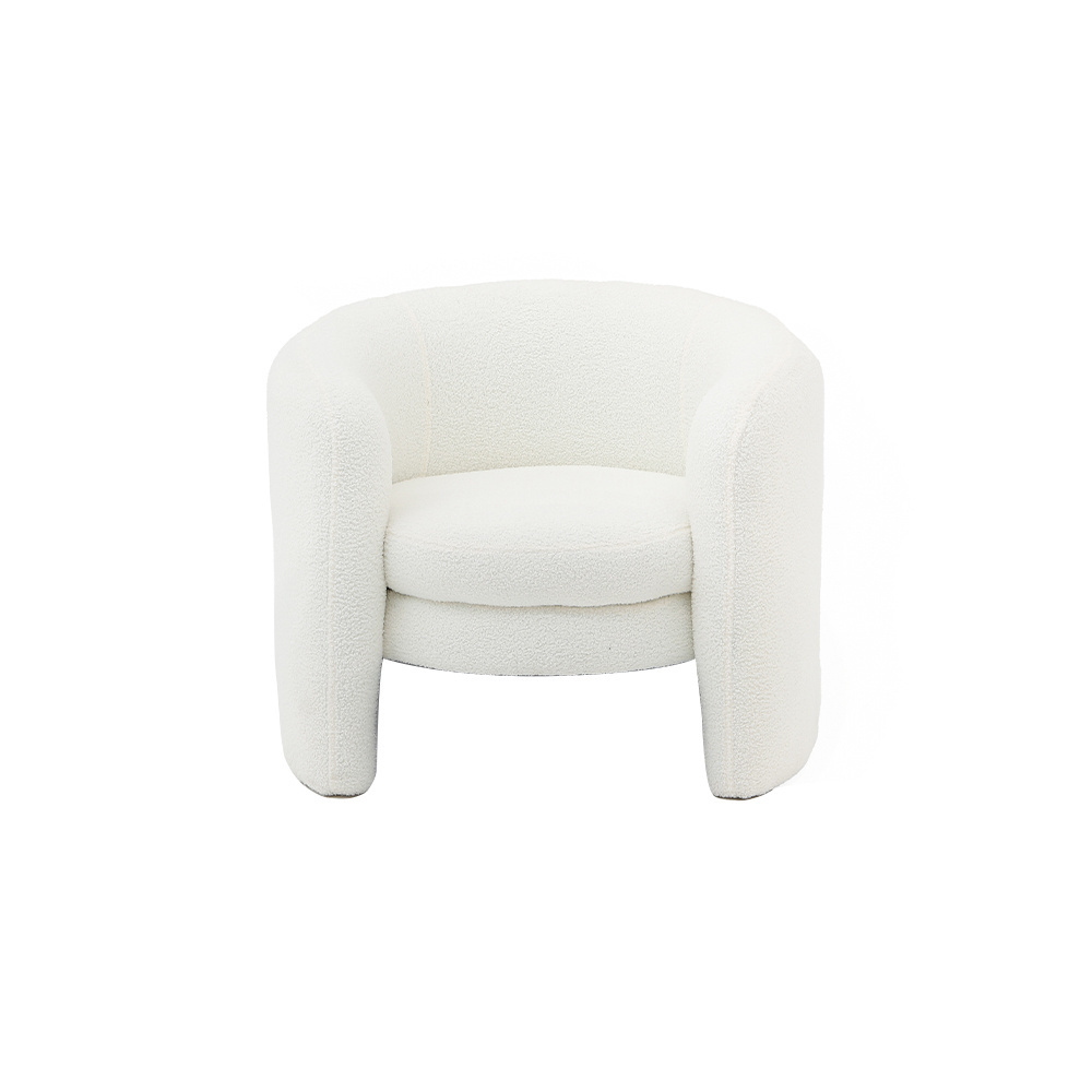 Nordic Modern Lounge Accent Chair Hotel Coffee Barrel White Accent Chair