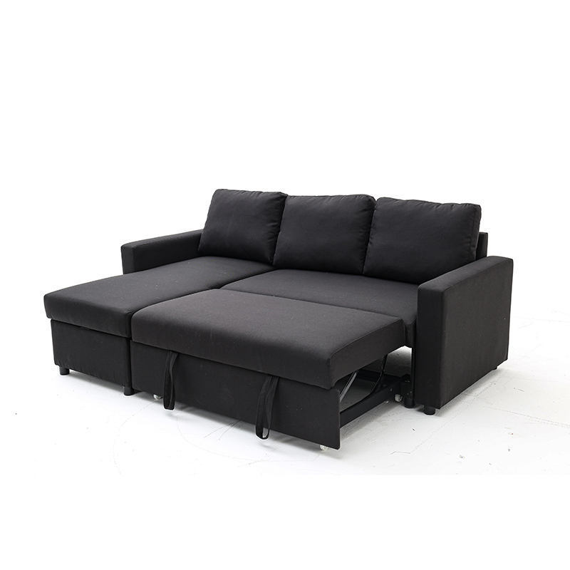 European Style Design Canape Noir Sofa Cama L Shaped Folding Sectional Sofa Bed With Storage