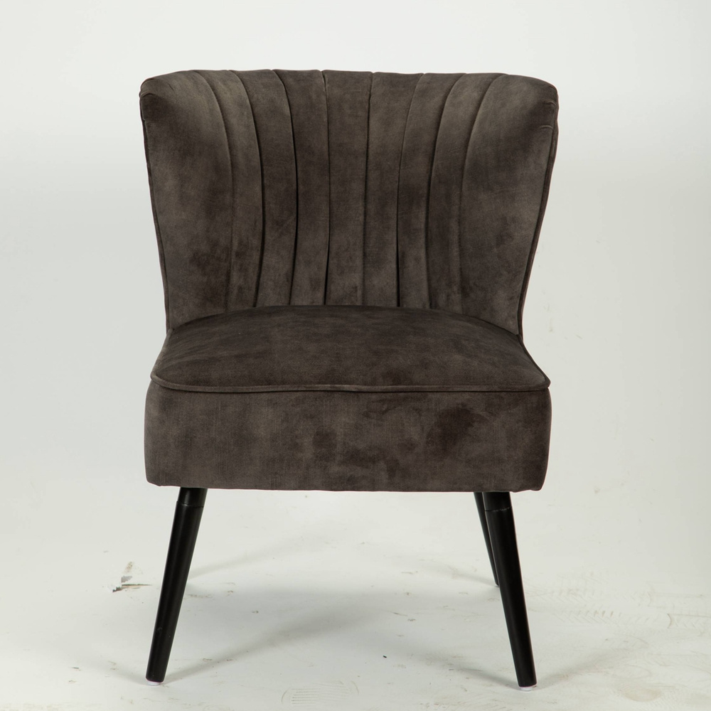 Fashion Modern Single Seat Accent Chair Round Back Big Seat Sessel Thick Velvet Fabric Solid Wood Legs Wing Back Leisure Chair