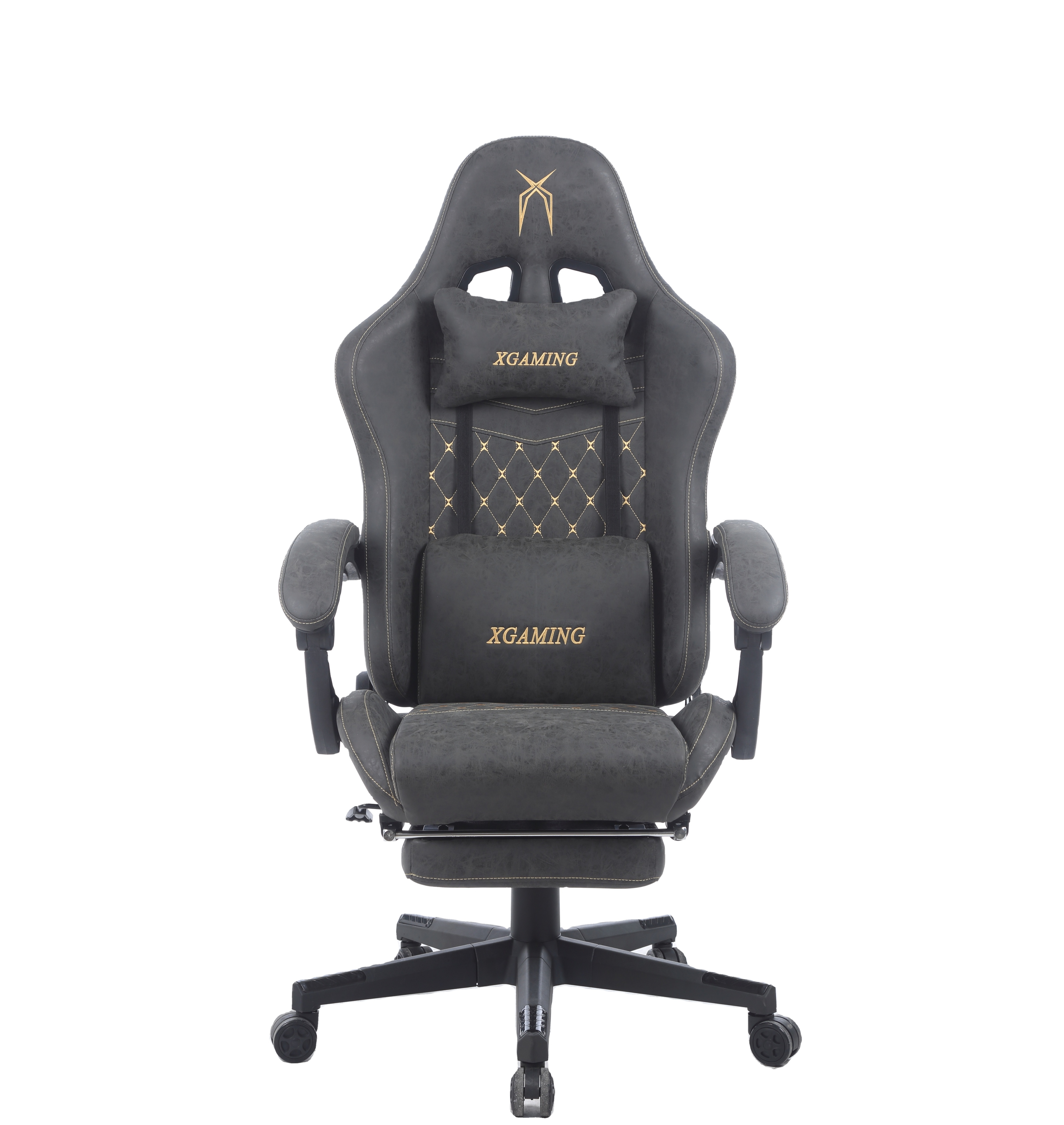 new design reclining gamer chair with footrest brown gaming chair