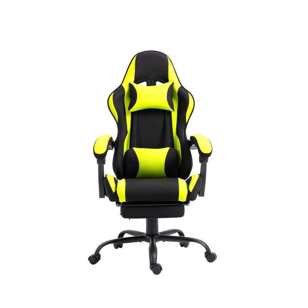 Wholesale price hot sale computer rocker best soft yellow and black gaming chair with footrest