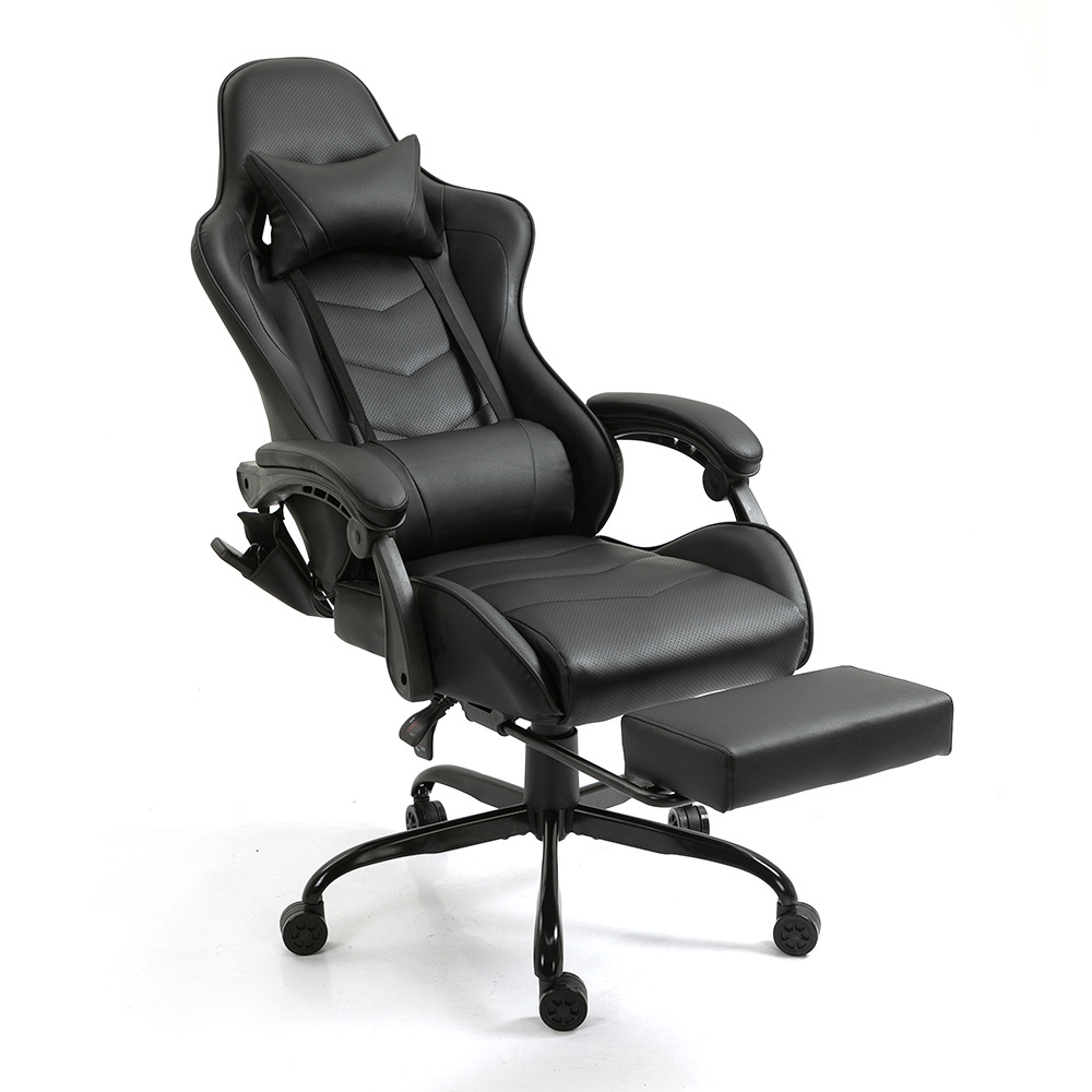 Custom Logo Cadeira Gamer PU Leather Black Ergonomic Reclining Computer Game Seat Massage Gaming Chair