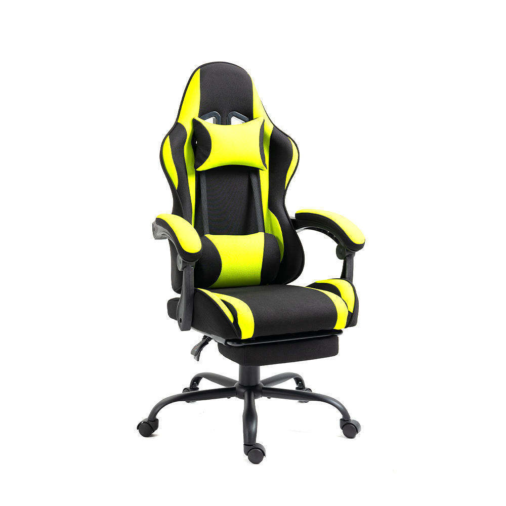 Wholesale price hot sale computer rocker best soft yellow and black gaming chair with footrest