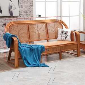 Boho chic rattan recliner sofa bed with cover wooden nordic modern sofas set furniture wholesale low price