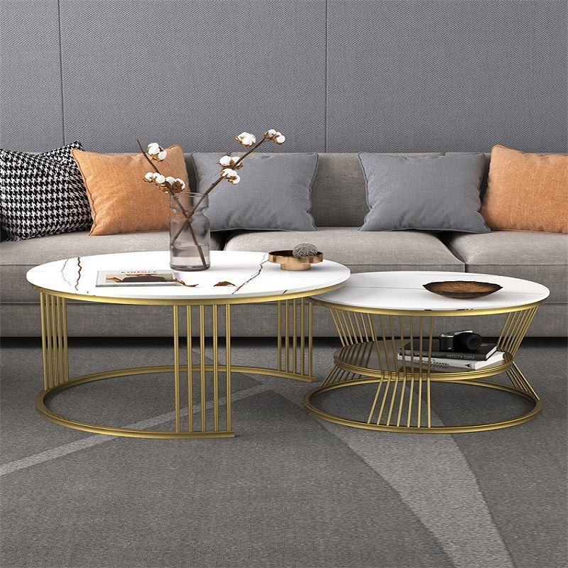 Sintered Stone Top Round Marble Centro Center Table Living Room Furniture Ethiopian Decor Modern Nested Luxury Coffee Tables