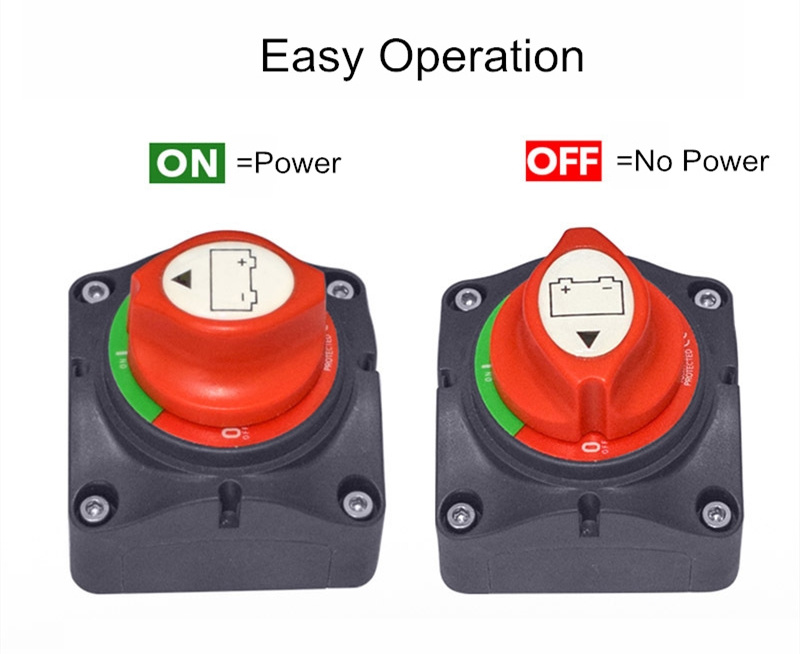 Battery Switch 12V/48V Battery Disconnect Master Power Cut Off Rotary Battery Isolator Switch for Marine Truck