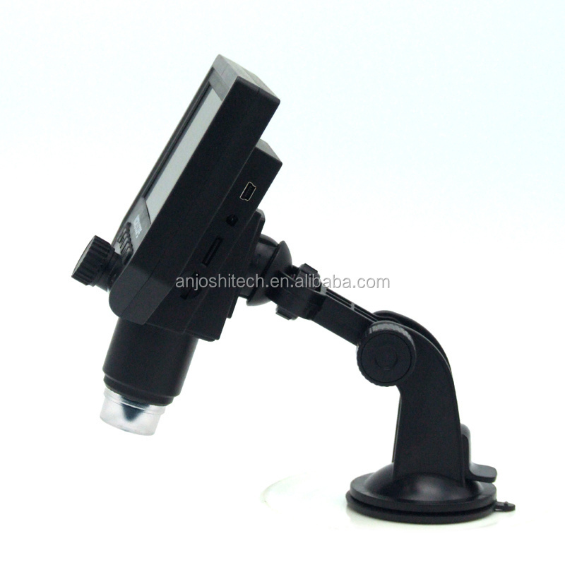 1-600X Digital Microscope Aluminum Alloy Stand 4.3 Inches HD LCD Video Soldering Microscope PCB Phone Repair Microscope