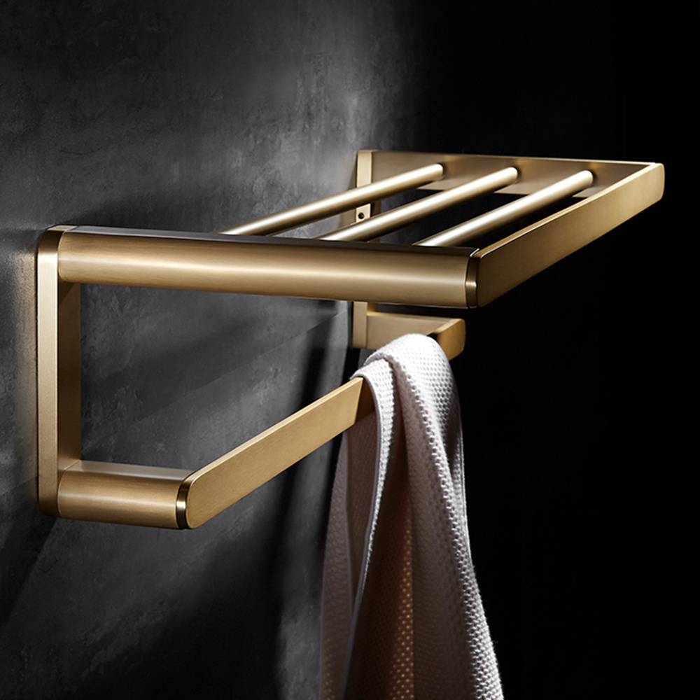 Solid Brass Towel Holder with Gold for Bathroom brass towel rack