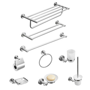 Modern hotel bathroom hardware pendant 304 stainless steel towel rack set wall hung bathroom accessories towel rack