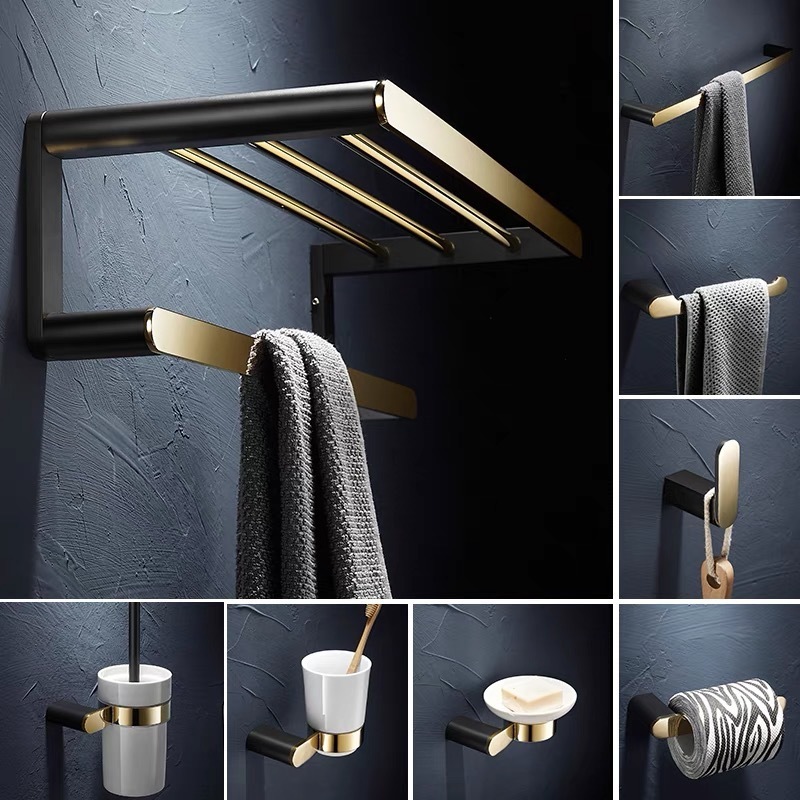 Solid Brass Towel Holder with Gold for Bathroom brass towel rack