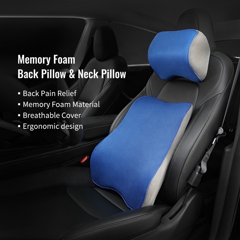 Anjuny Memory foam Cushion Lab Extra Lumbar Pillow Patented Ergonomic Multi-Region Firm Back Support for Lower Back Pain Relief