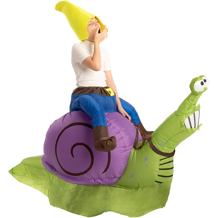 Hot Sale Customizable Size Adult Children Dress Up A Child Riding A Snail Holiday Party Giant Inflatable Costume